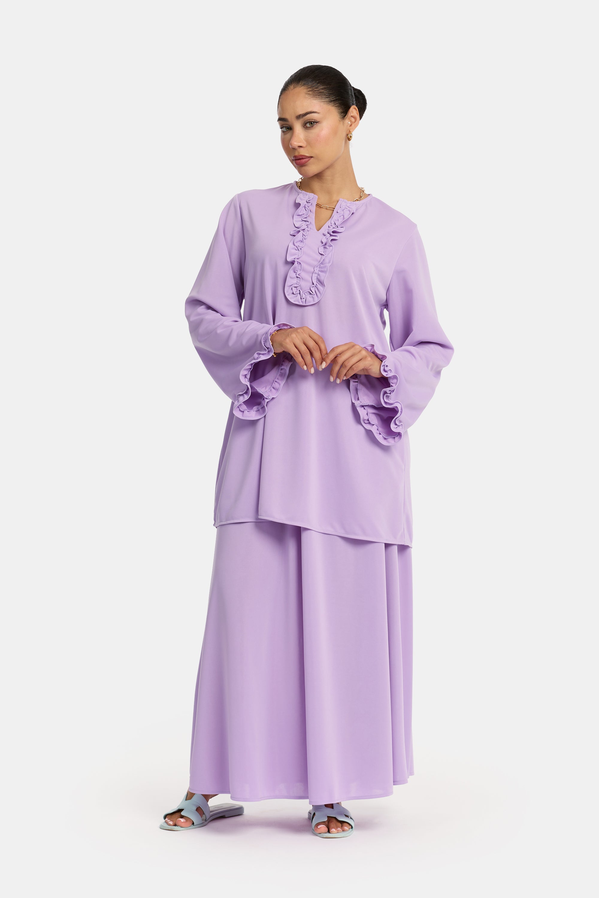 Ruffle Tarz Skirt Set - Lilac Purple