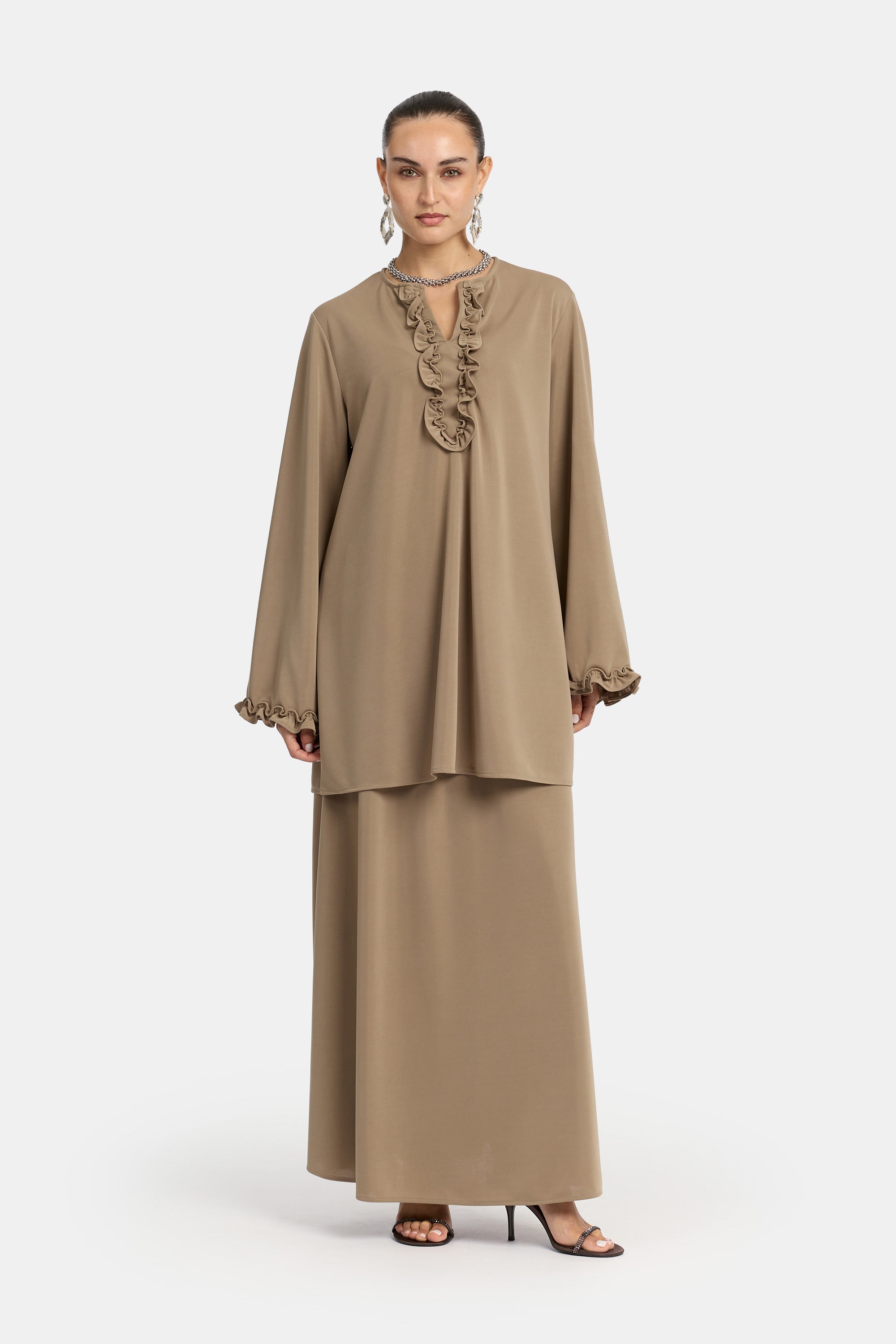 Ruffle Tarz Skirt Set - Mink