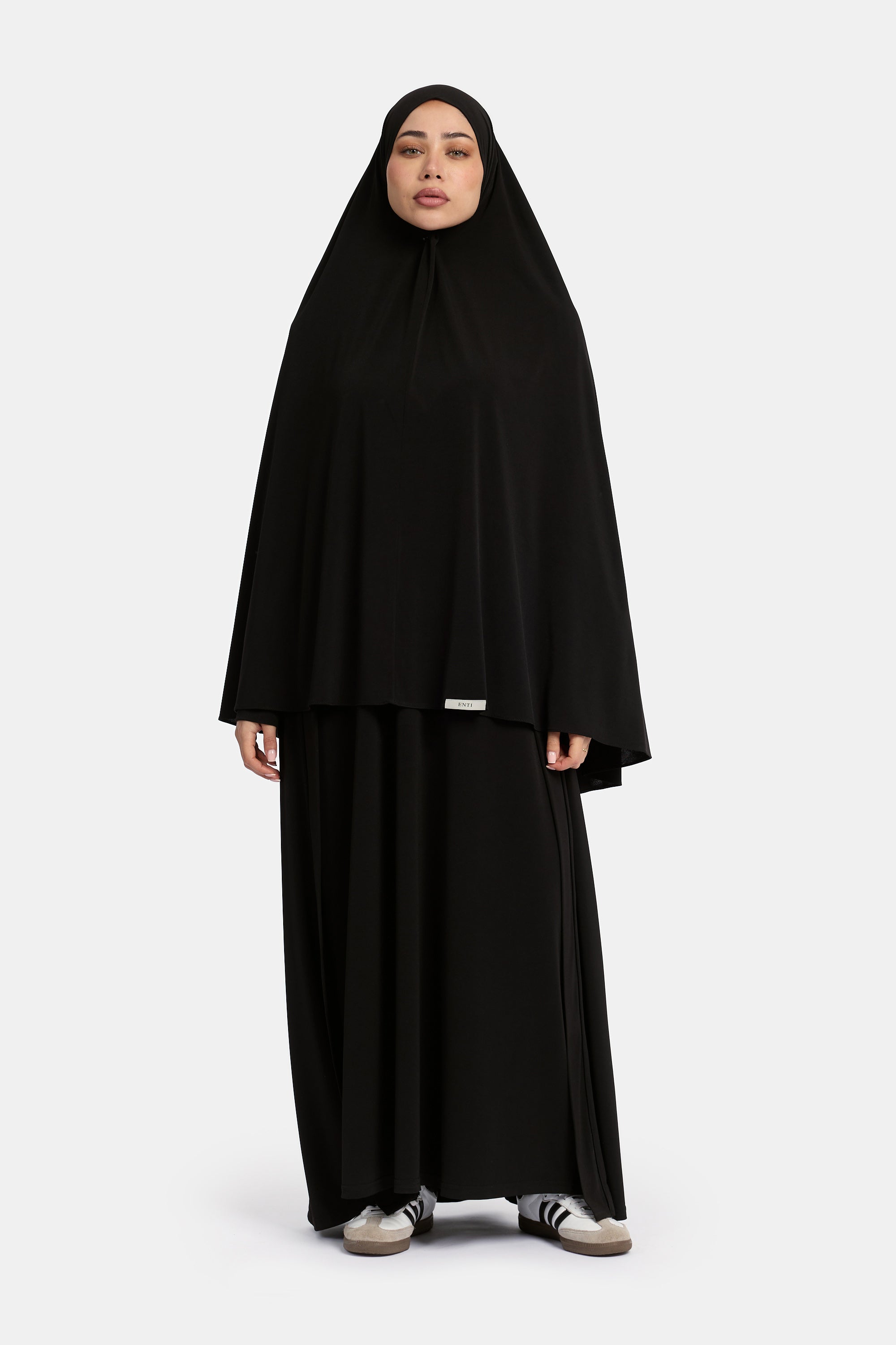 Premium Jersey 3PCS Khimar Set - Black
