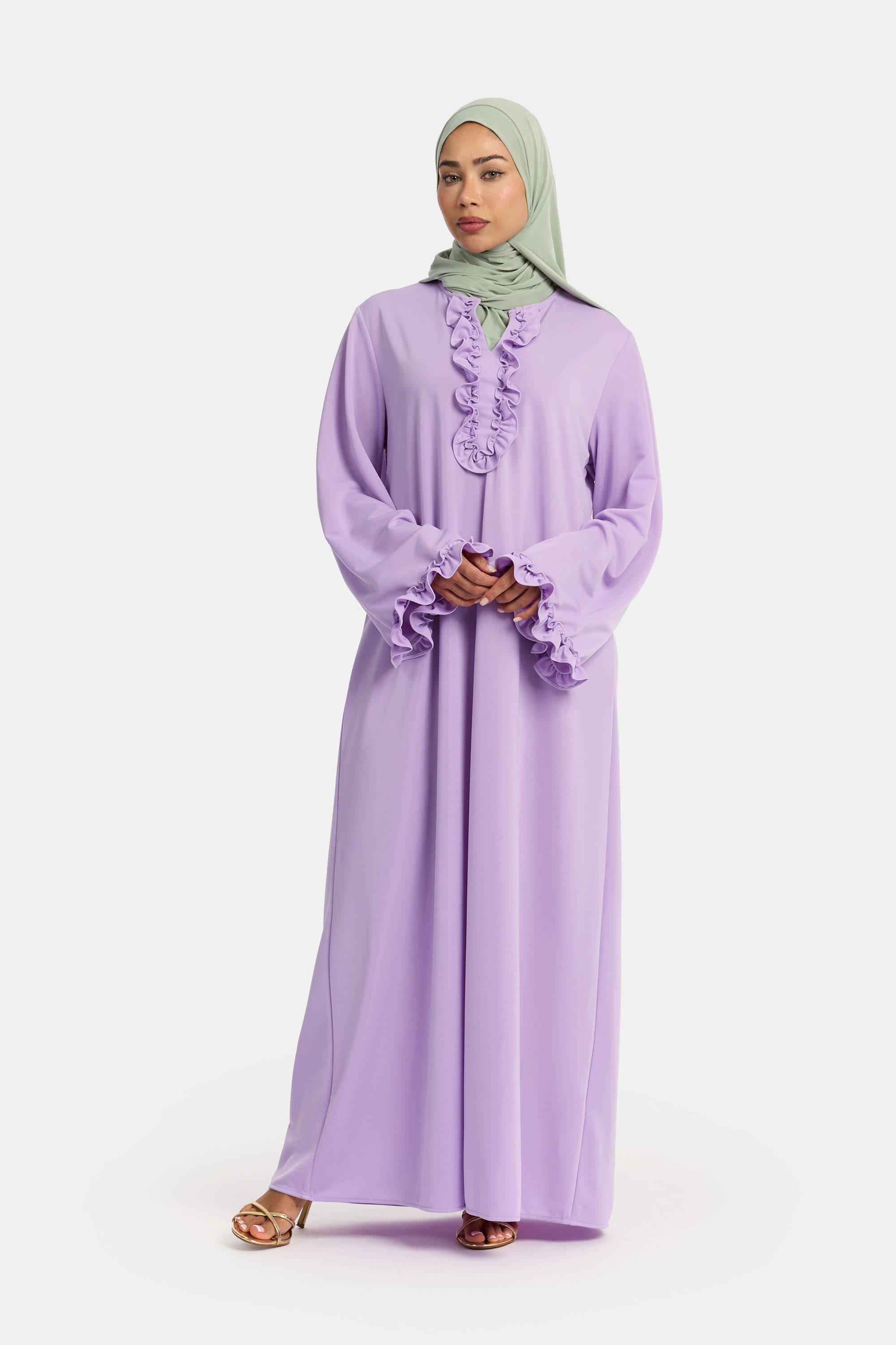 Ruffle Dress - Lilac Purple