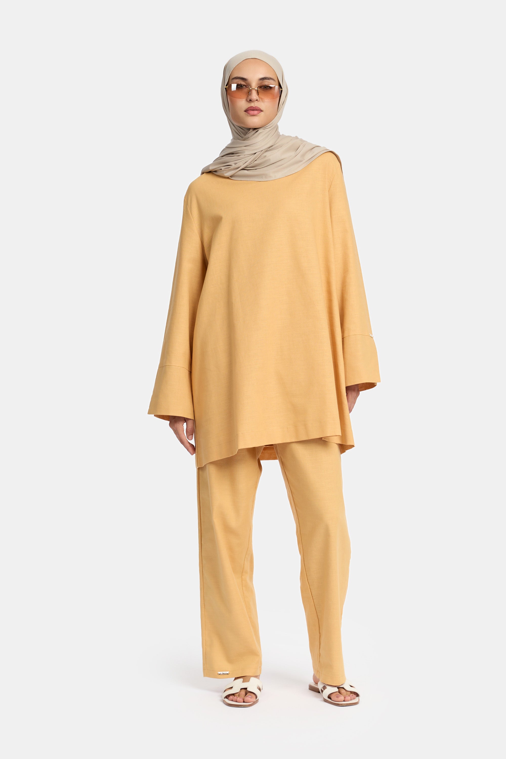 Linen Twinset - Sorbet Yellow