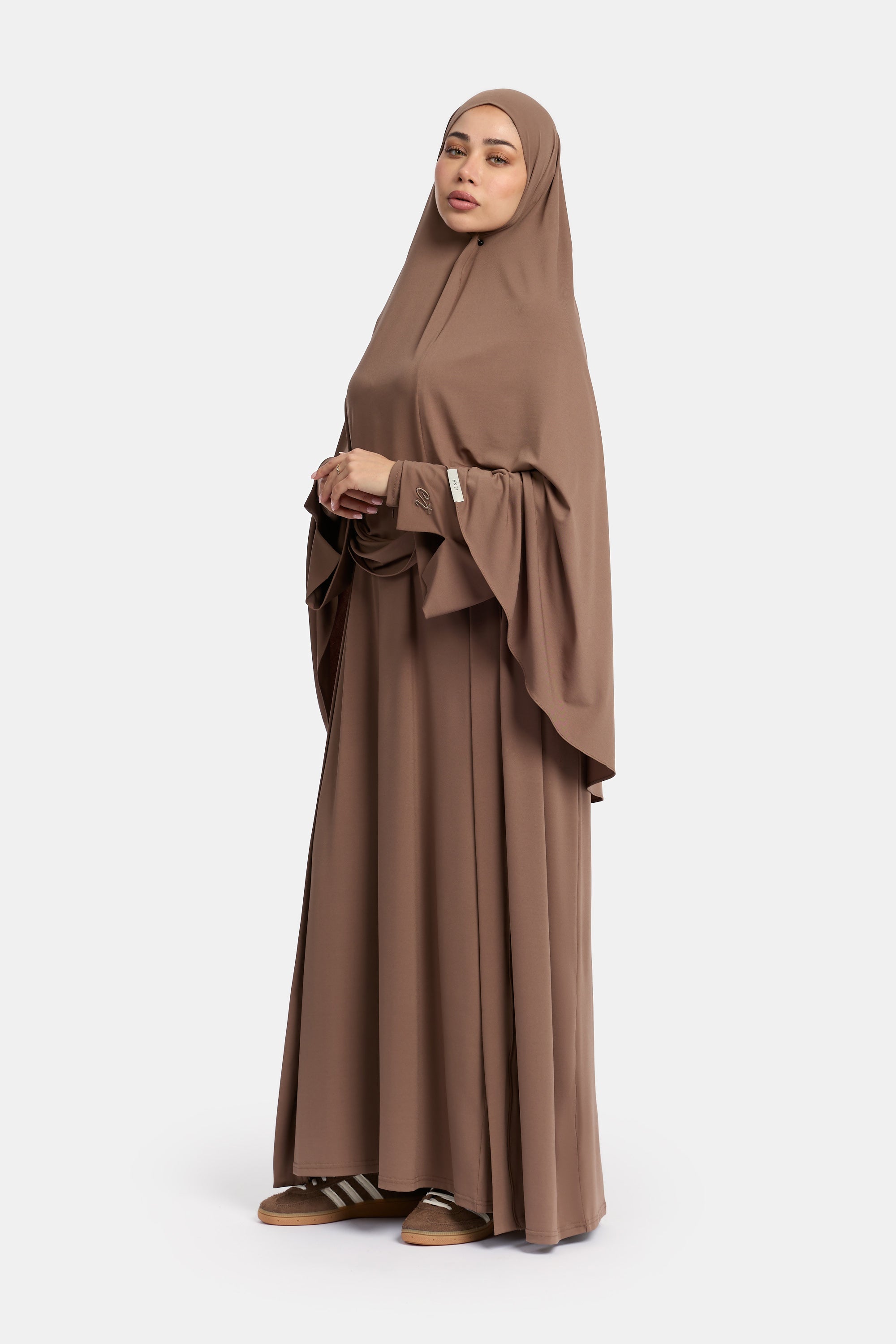 Premium Jersey 3PCS Khimar Set - Brown