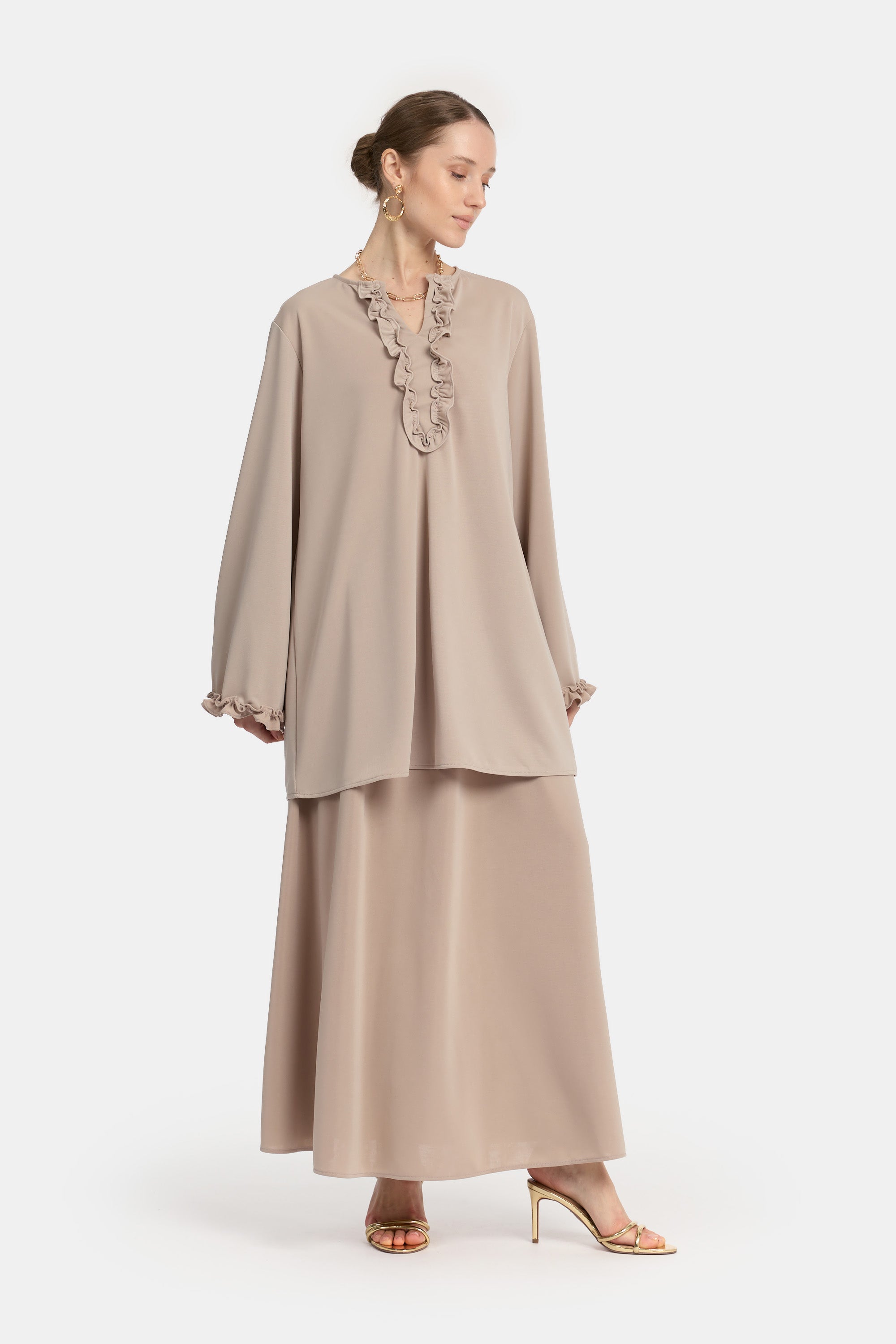 Ruffle Tarz Skirt Set - Mocha