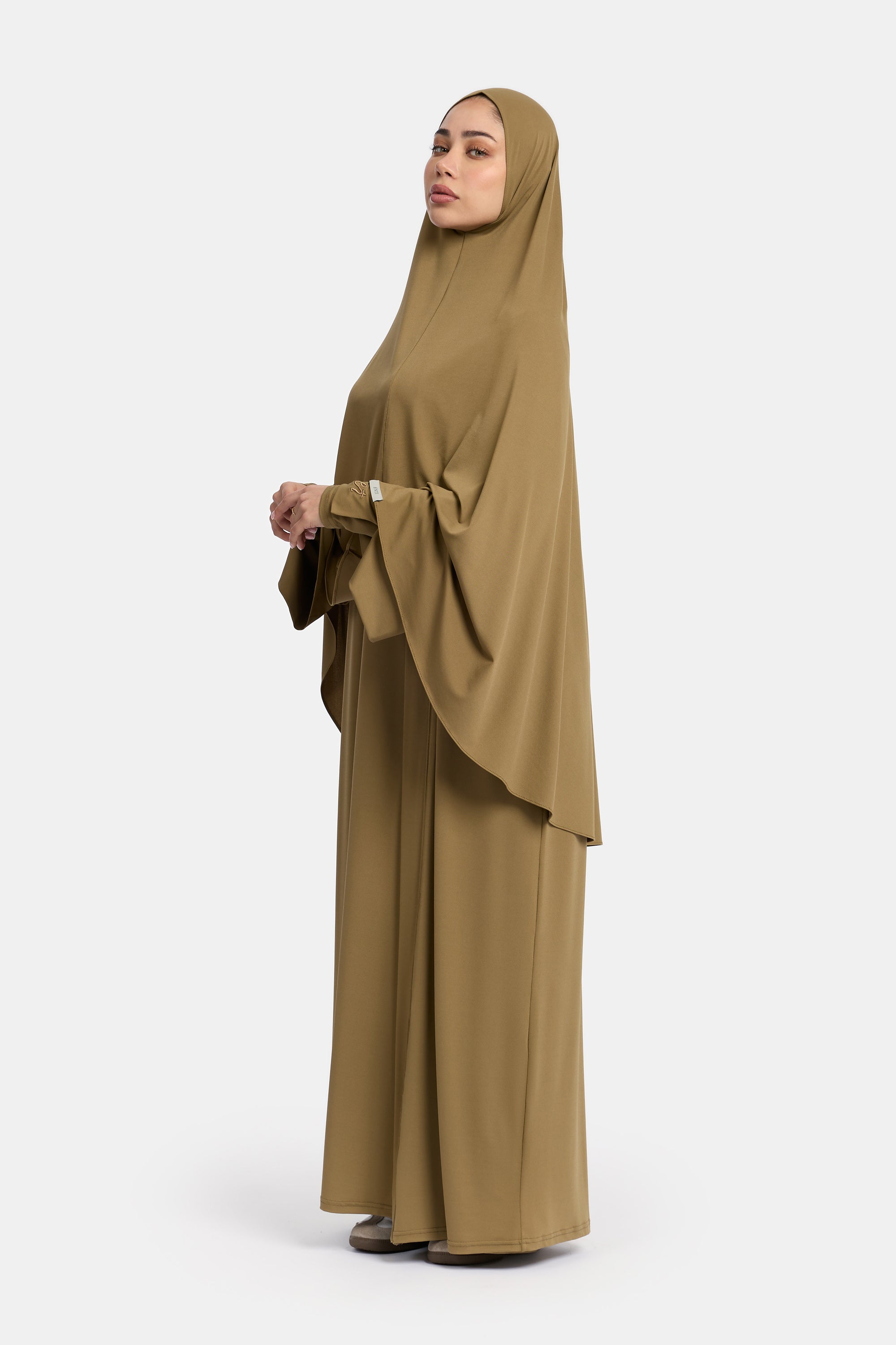 Premium Jersey 3PCS Khimar Set - Green