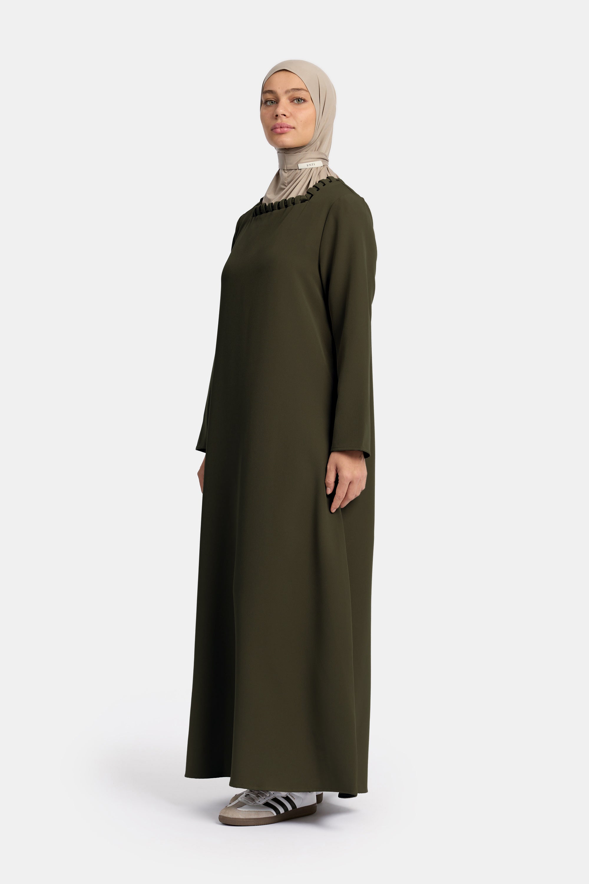 Abaya à tissage serré - Vert foncé
