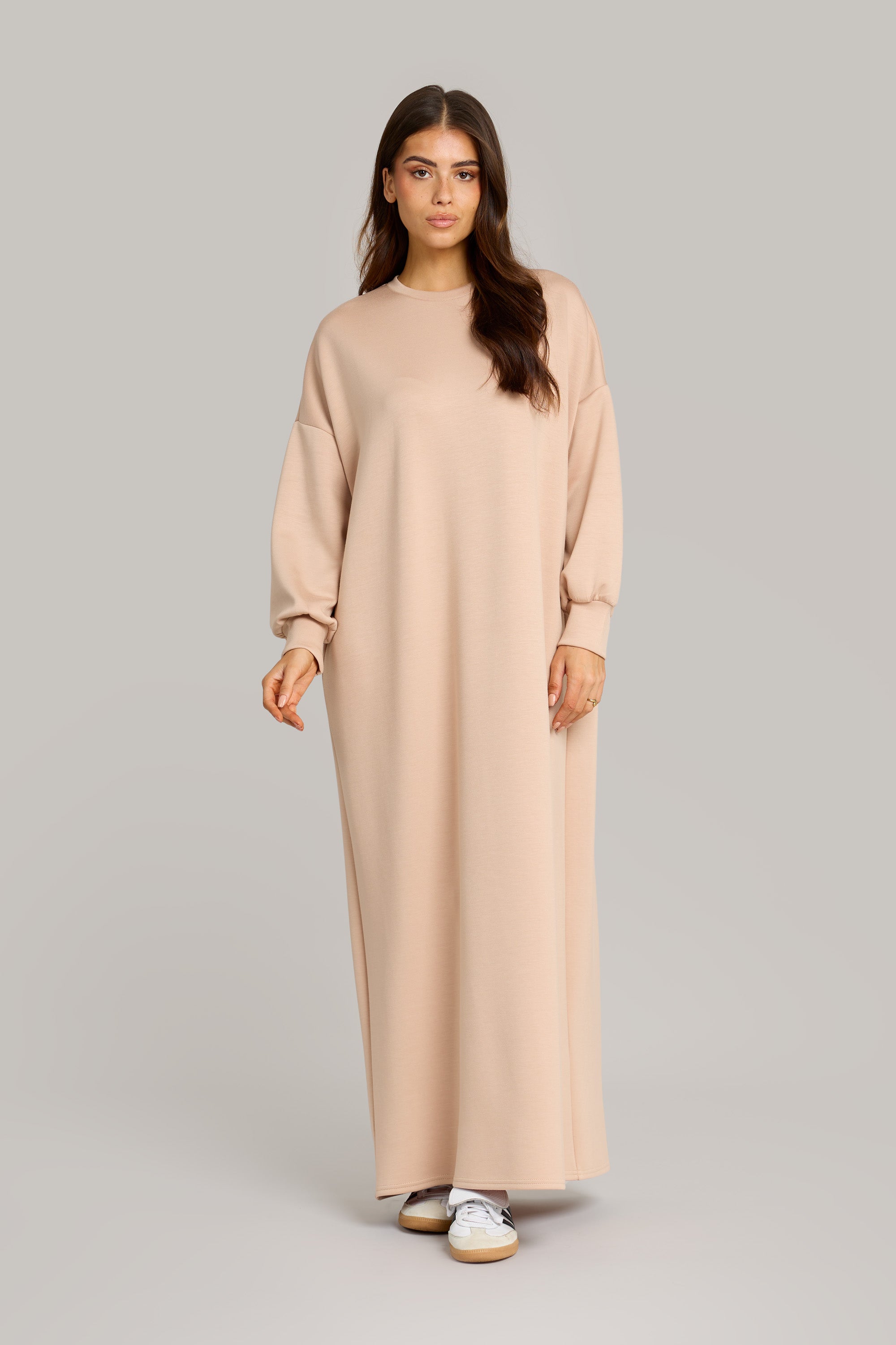 Comfy Midi Dress - Ash Beige