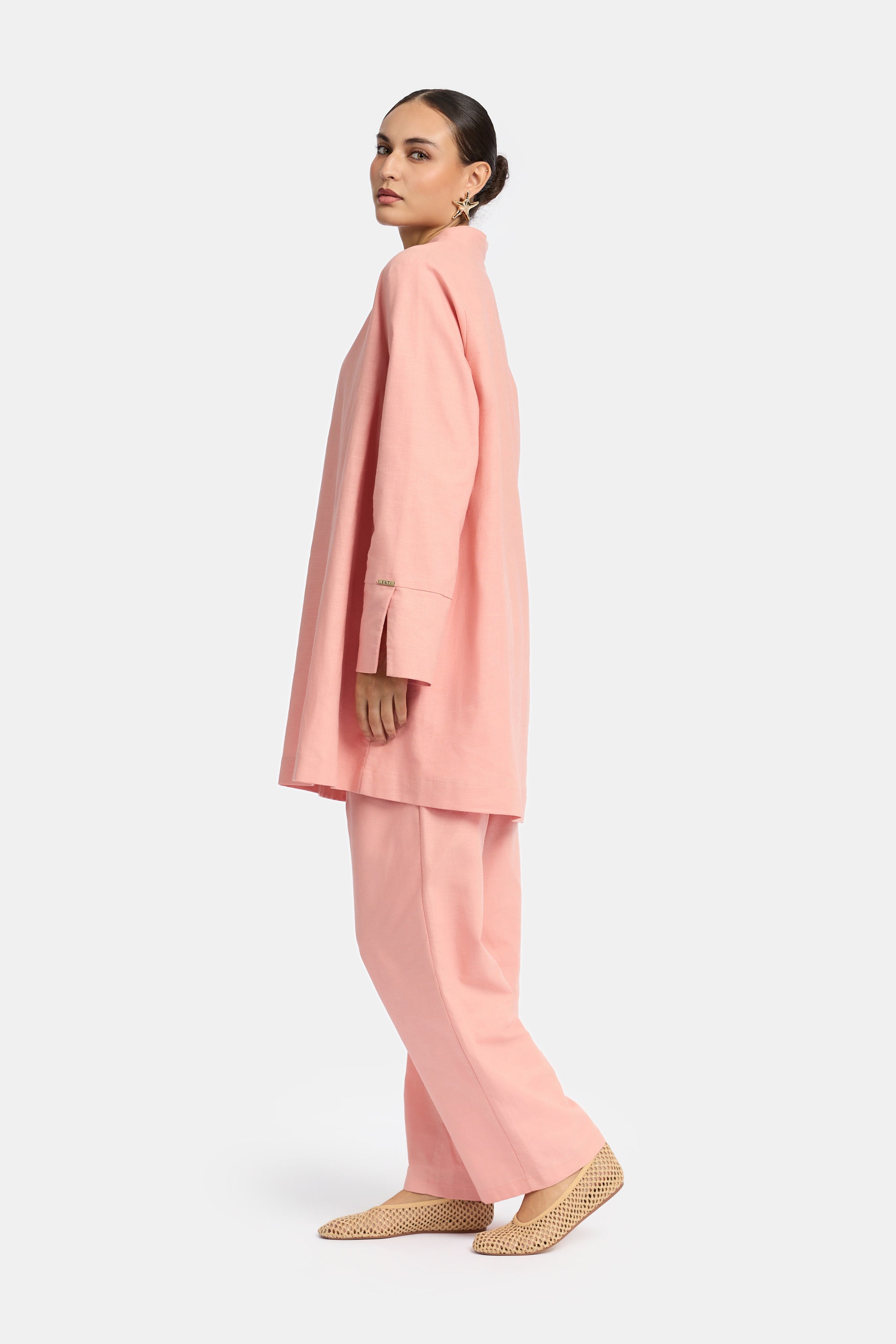 Linen Twinset - Pastel Pink