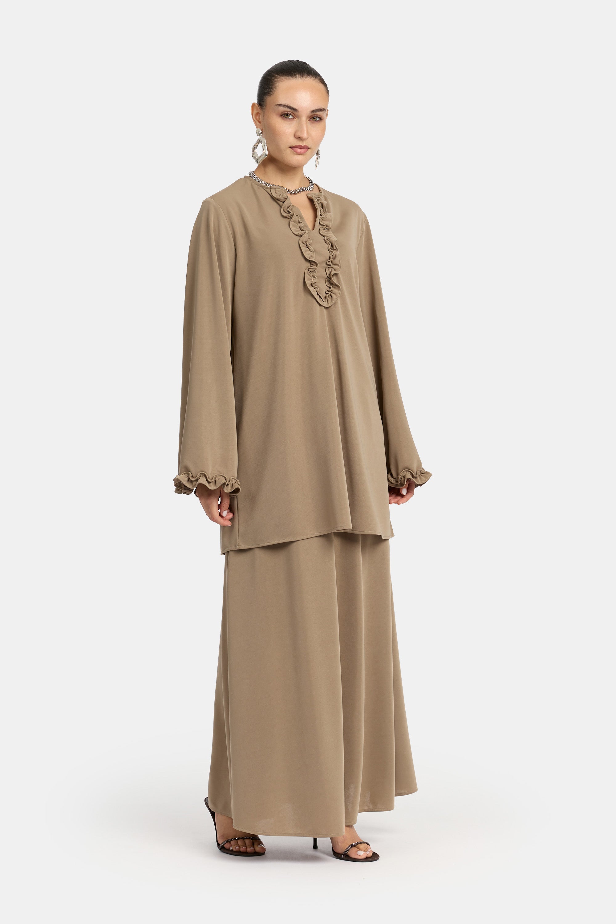 Ruffle Tarz Skirt Set - Mink