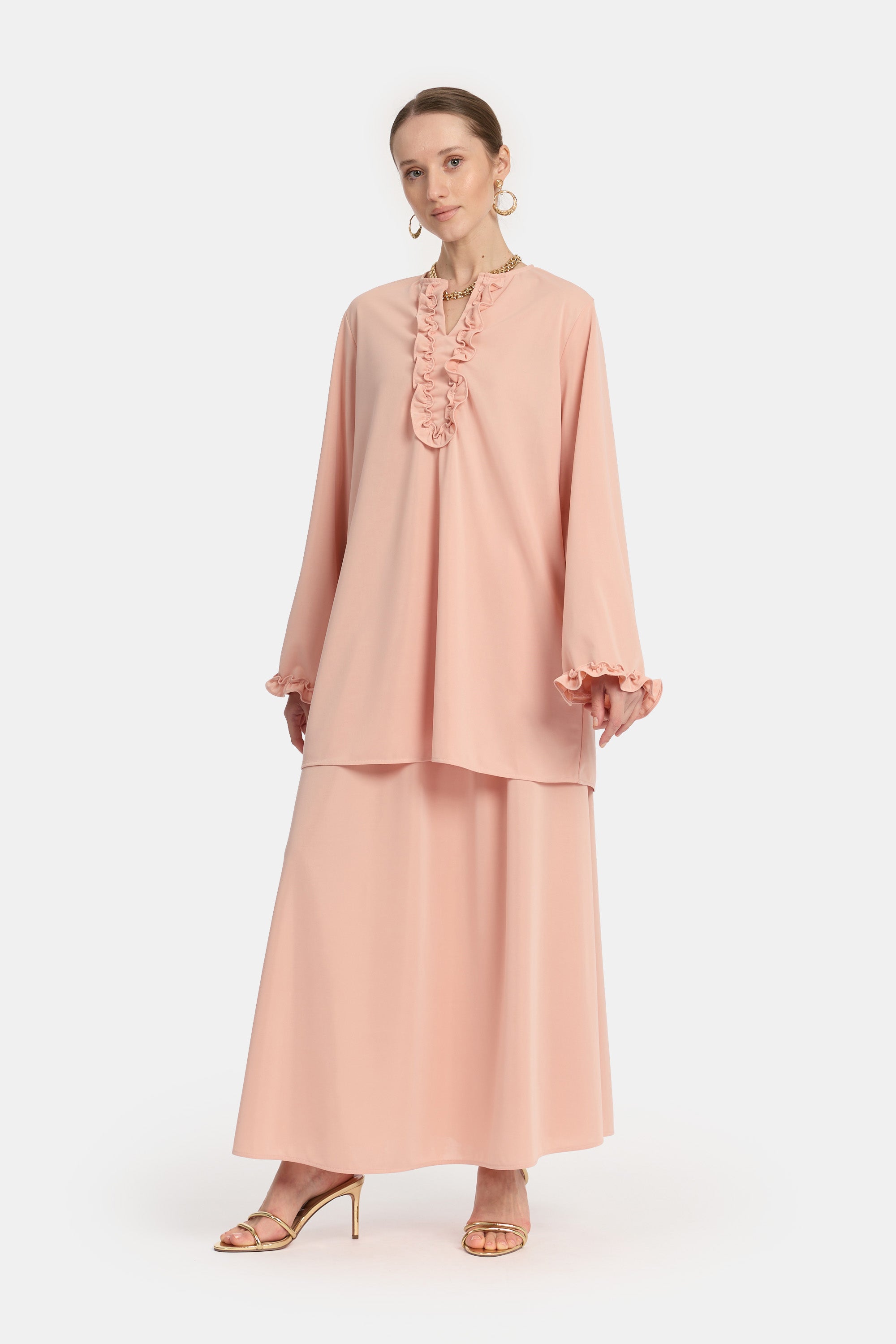 Ruffle Tarz Skirt Set - Salmon