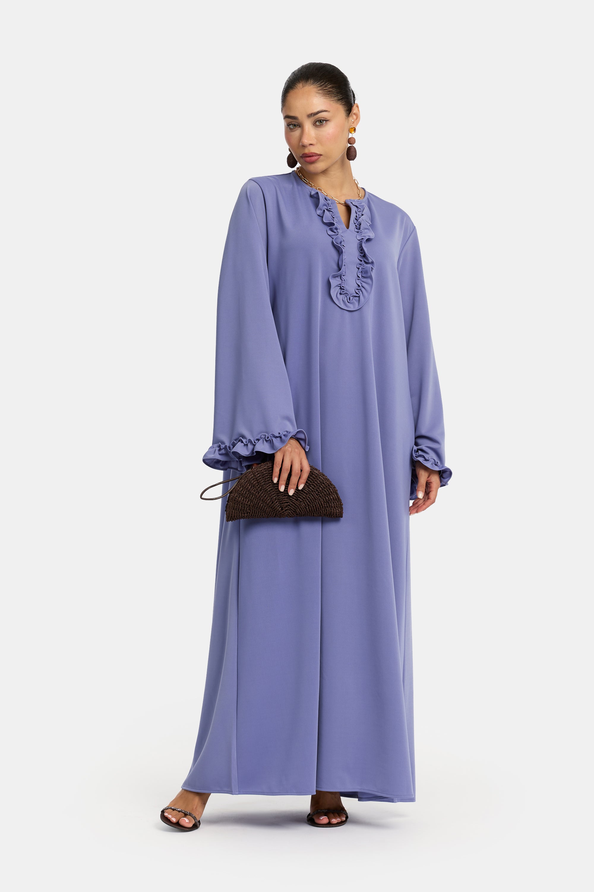 Ruffle Dress - Deep Ocean
