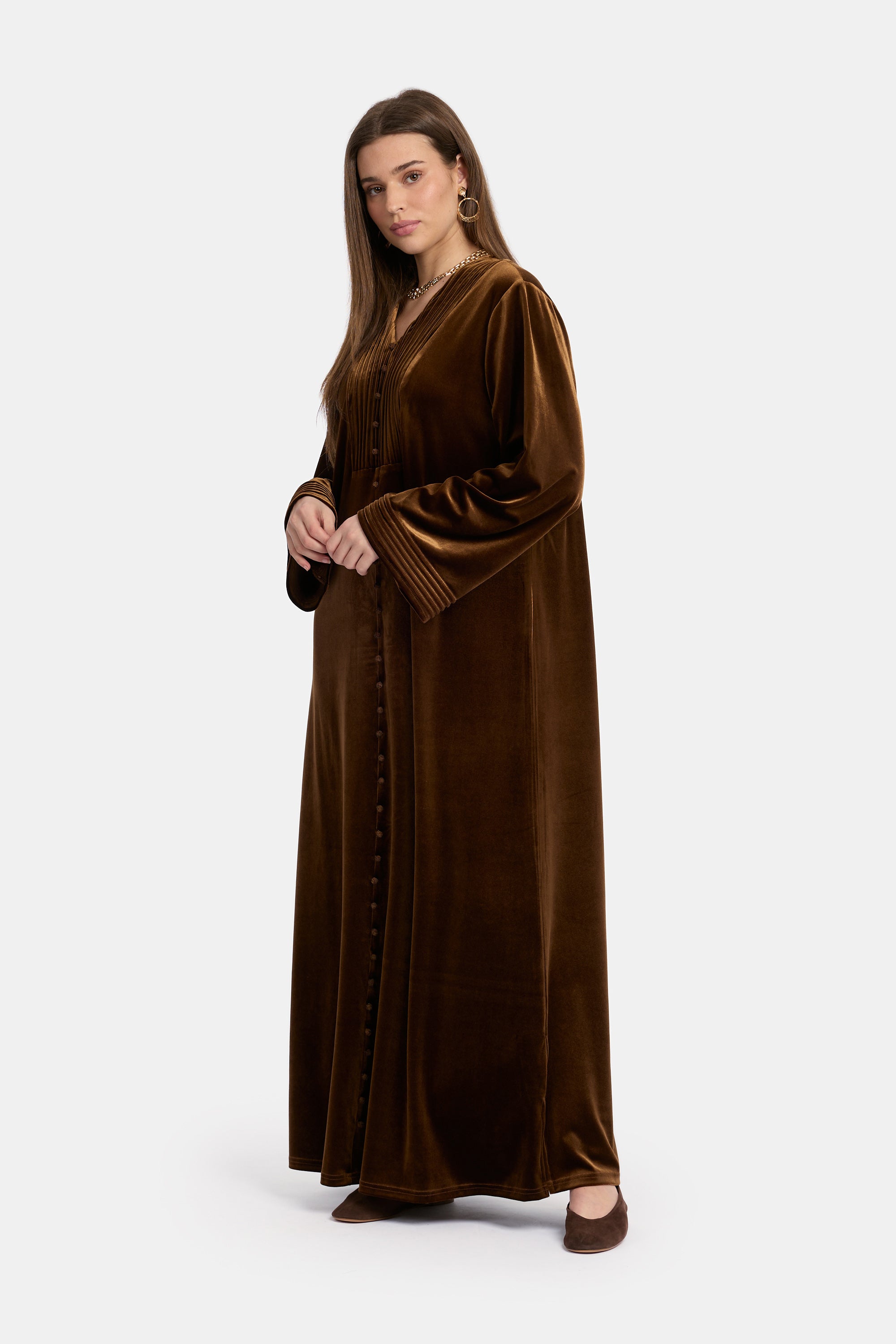 Velvet Abaya - Dark Brown
