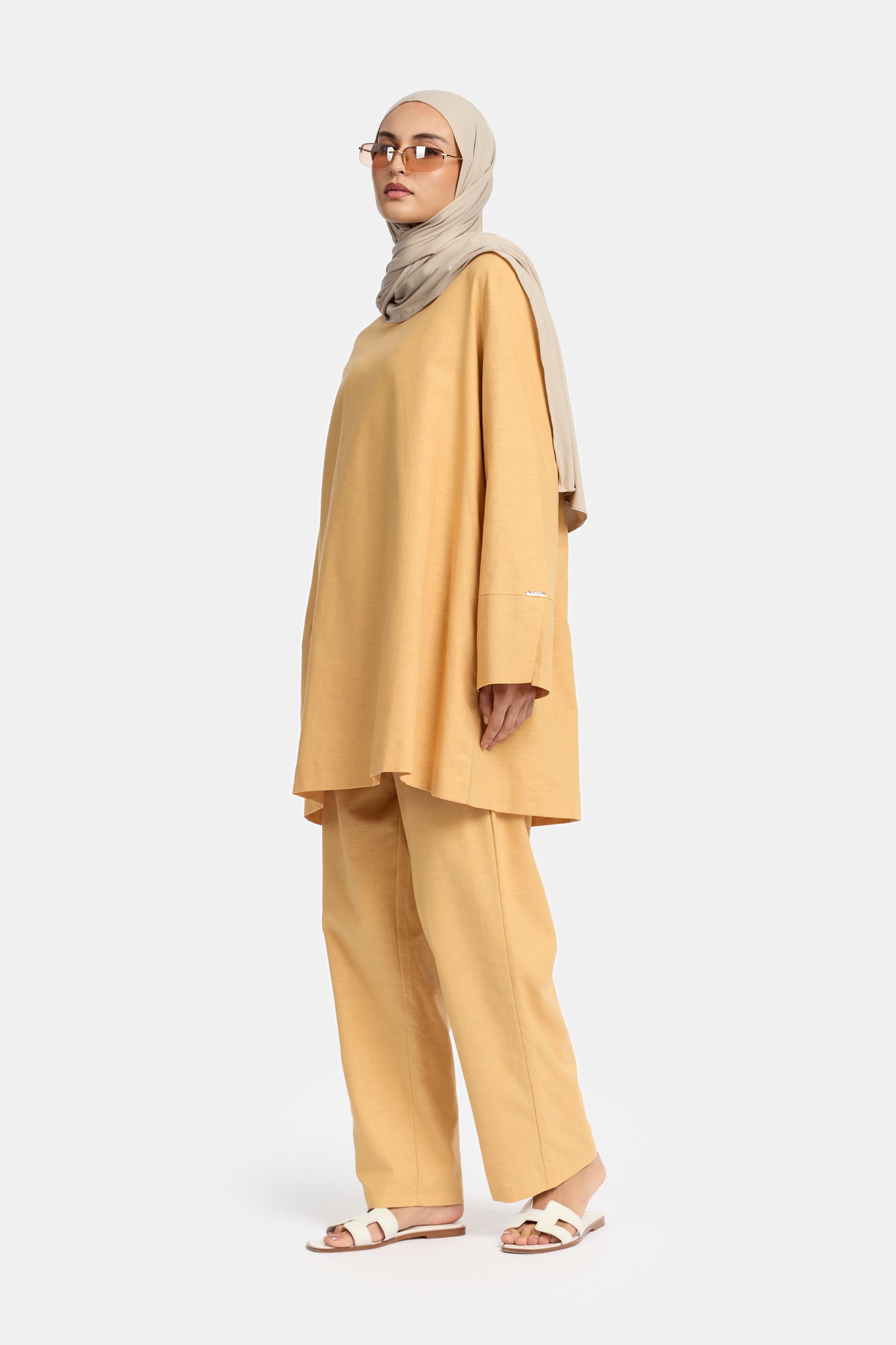 Linen Twinset - Sorbet Yellow