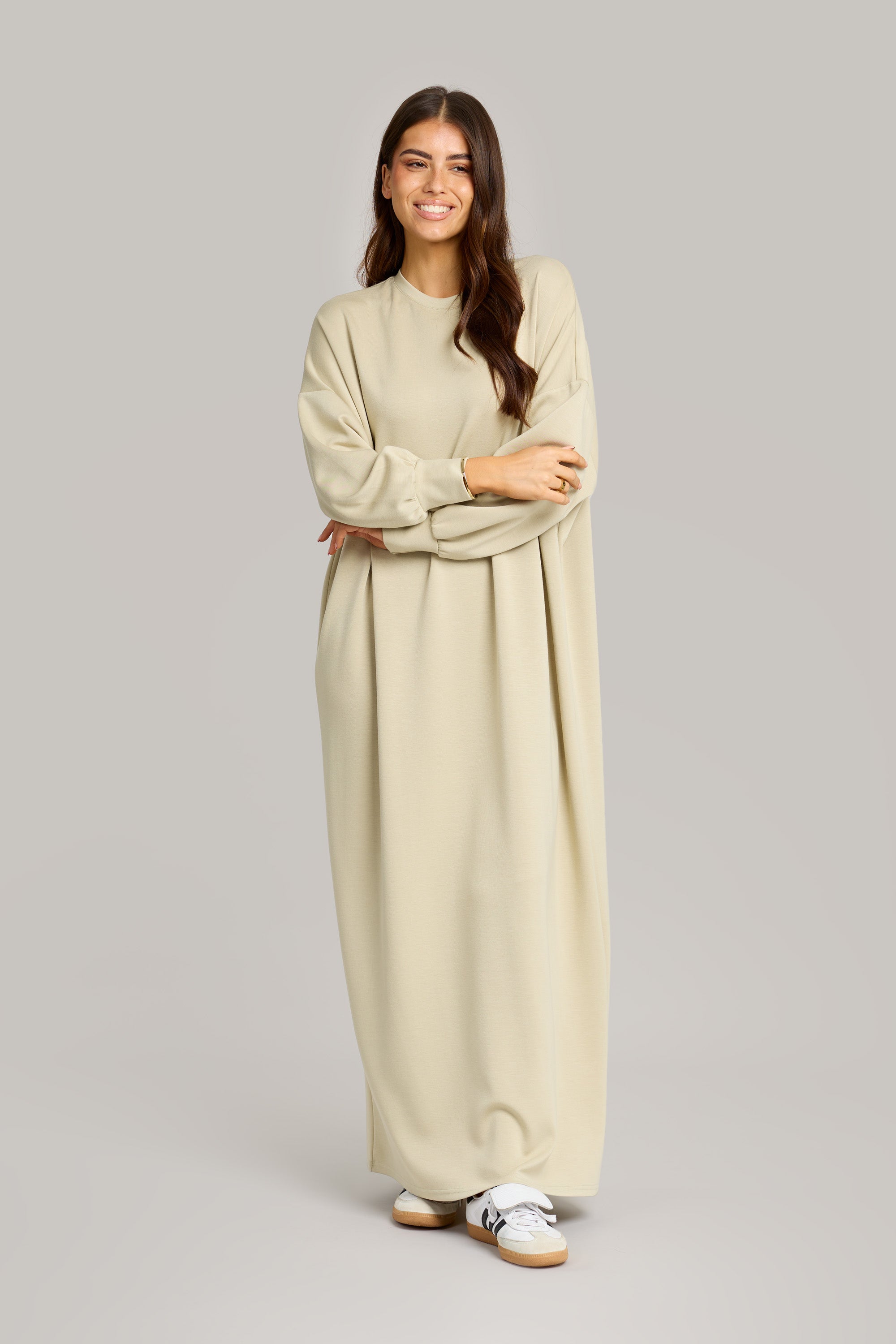 Comfy Midi Dress - Light Moss