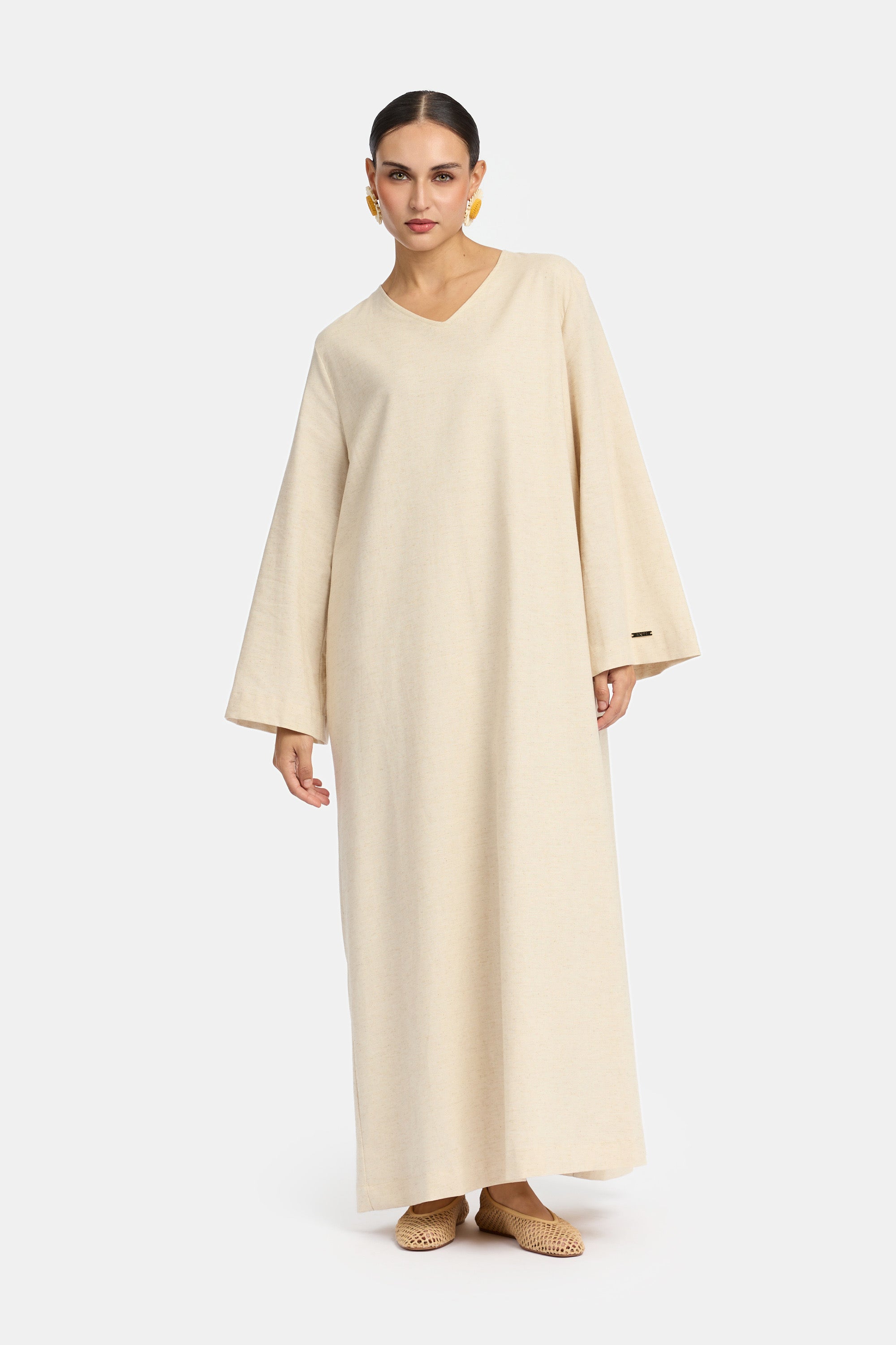 Linen Loose Dress - Soft Beige