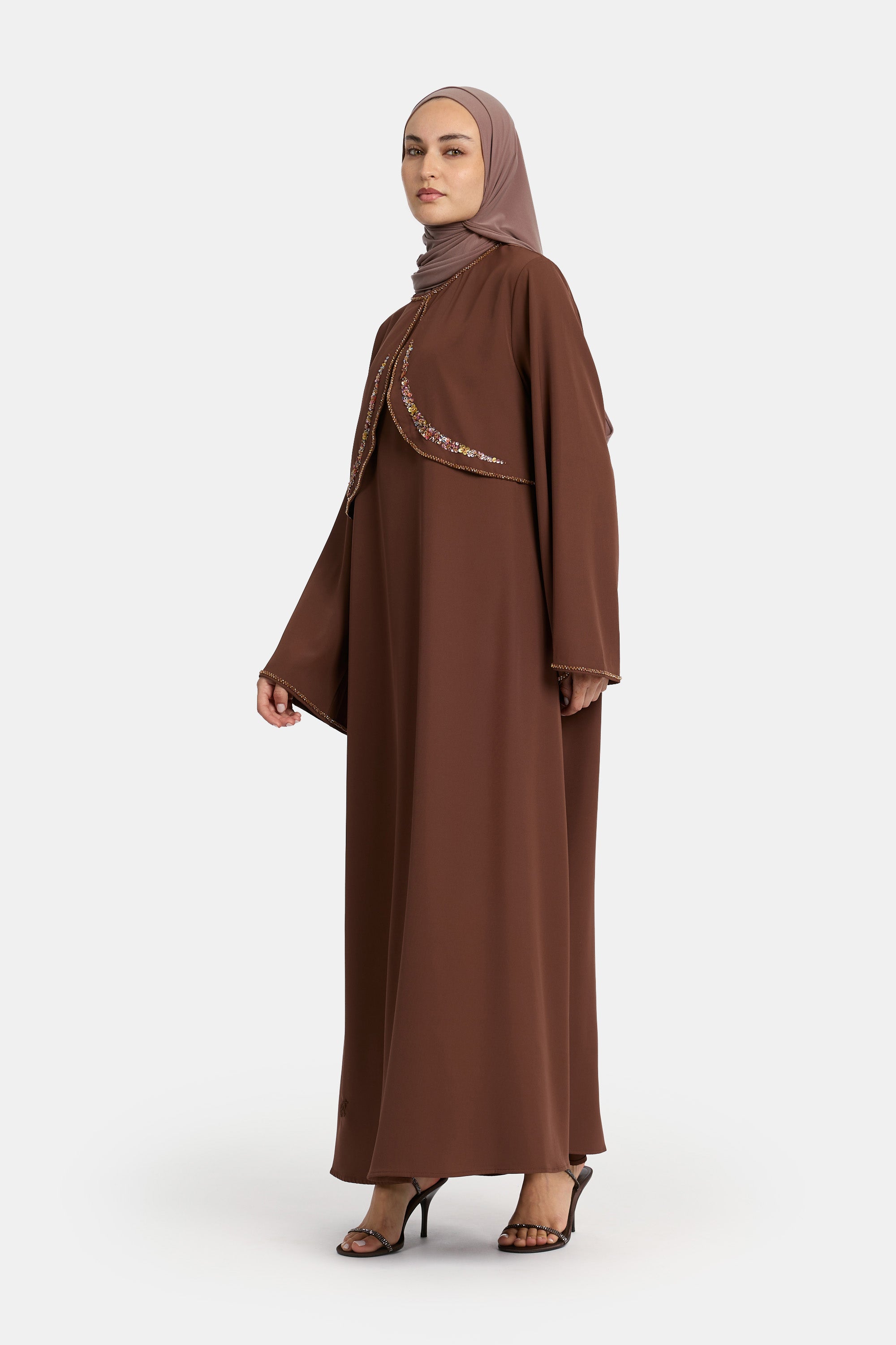 Eclat Kaftan Dress - Brown