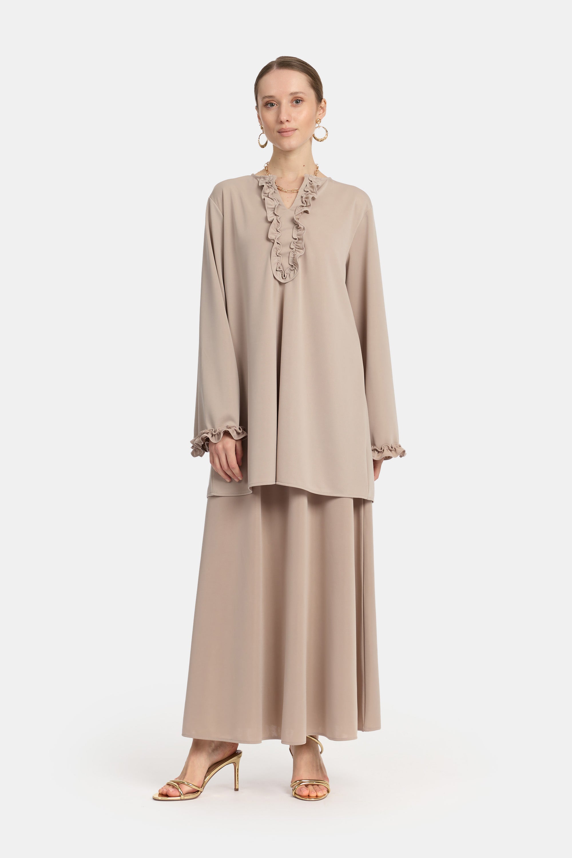 Ruffle Tarz Skirt Set - Mocha