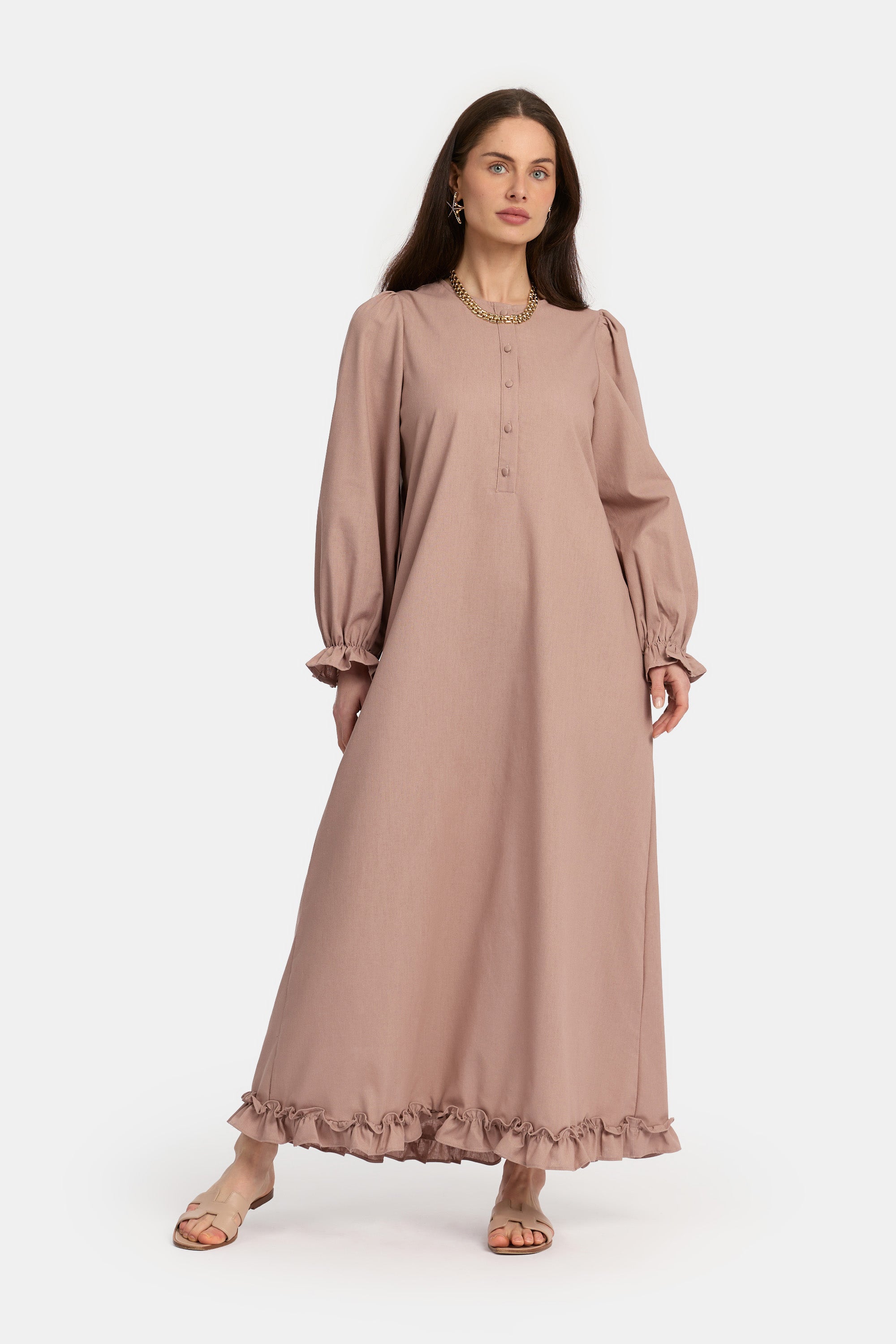 Ruffle Maxi Dress - Nespresso