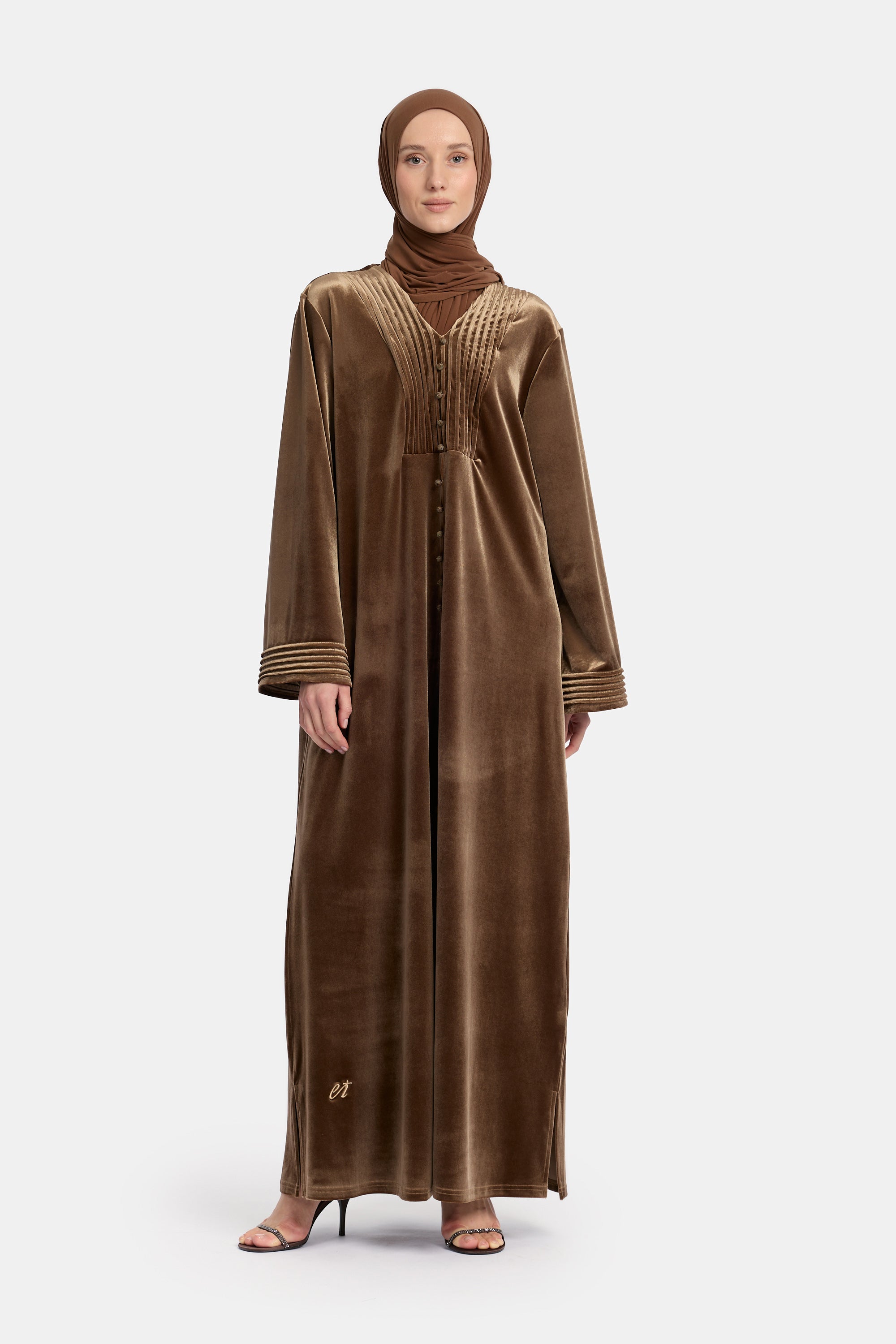 Velvet Abaya - Ash Brown