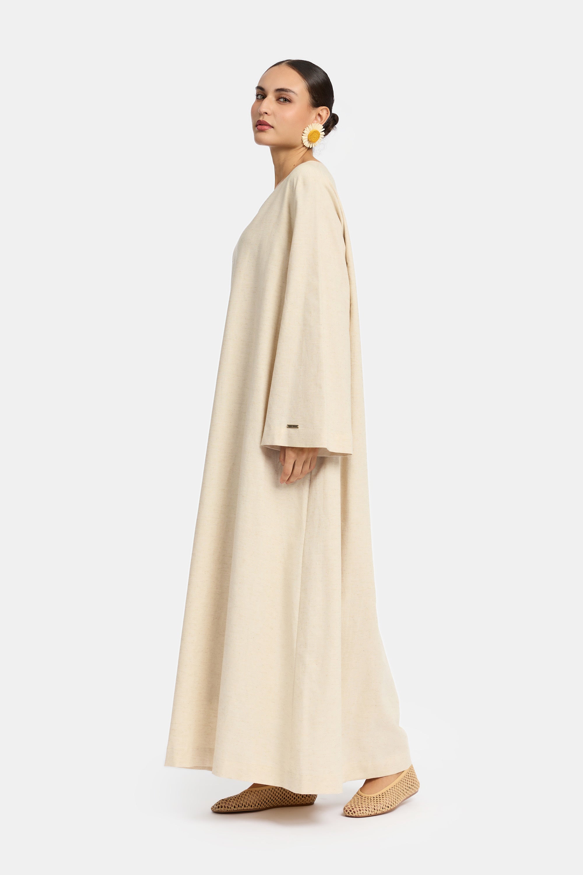 Linen Loose Dress - Soft Beige