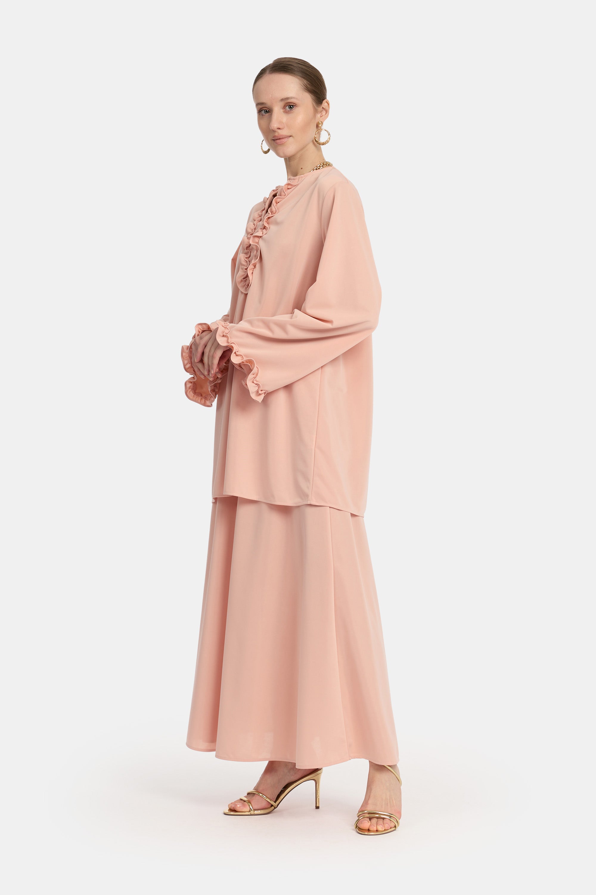 Ruffle Tarz Skirt Set - Salmon